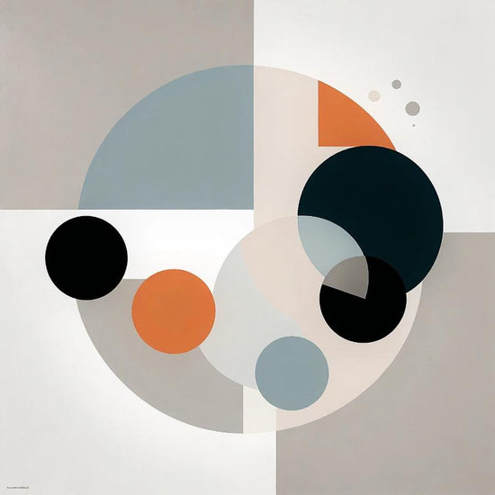 Affiches épurées et modernes, utilisant des formes géométriques simples et une palette restreinte de couleurs.