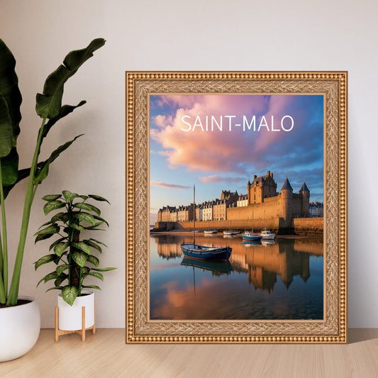 Affiche Saint-Malo – Moderne et Vintage pour une Décoration Côtière Authentique